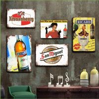 2023 Fashion Vintage Ricard Metal Poster Tin Sign Beer Wall Sticker Decorative Plaques Retro Irish Pub Bar Kitchen Wall Home Decor Plates