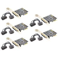 5X PCI-E Serial Port Card Pcie to 4 Serial Port RS232 9-Pin Industrial Control 4-Port Expansion Card AX99100 with Cable