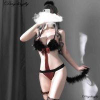 Women Underwear Sexy Bunny Girl Katze Uniform Cosplay Lingerie Set Hot Erotic Bodysuit For Sex Role Play Game Catgirl Tail Suits