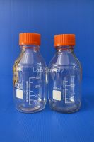 ขวดแล็บ ขวดแก้วเก็บสารฝาเกลียวสีส้ม Laboratory Bottle Clear Glass with Screw cap GL45