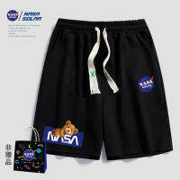 กางเกงขาสั้นผู้ชายรุ่น Nasa 2023ปีกางเกงห้าส่วนใส่ด้านนอกสำหรับเล่นกีฬาลำลองสำหรับฤดูร้อนคู่ทรงหลวม