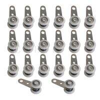 ✼✢♣ CNBTR 20 Pieces Metal Bearing Pulley Block for Wardrobes Cabinets Silver White