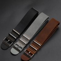 Handmade 18mm 20mm 22mm 24mm Soft Universal Genuine leather NATO Watchband Watch Strap For CASIO TUDOR TISSOT Belt Free tools