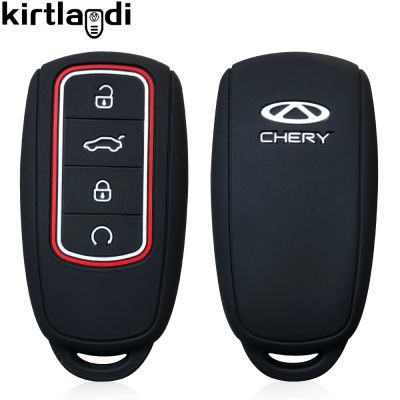 หุ้มกุญแจรถเคสกุญแจซิลิโคนสำหรับ Chery Tiggo 8 Pro สำหรับ Chery Tiggo 7 Pro 8 PLUS Arrizo 5 3ปุ่มที่ยึดกุญแจพวงกุญแจ