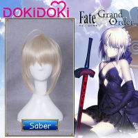 DokiDoki เกม Fatestay Night คอสเพลย์วิกผม Arutoria Pendoragon ผมผู้หญิง Fatestay Night Saber คอสเพลย์วิกผม Saber Alter