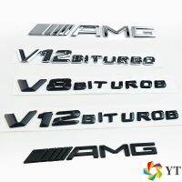 สติกเกอร์อลูมิเนียมอัลลอยด์ ดัดแปลง สําหรับติดตกแต่งรถยนต์ BENZ AMG GLS GLK GLE V8 BITURBO Extended Label s450L