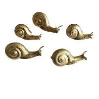 Snail Brass Copper Wardrobe Door Tea Caddy Jewelry Box Tissue Box Handle Kitchen Door Handles and Knobs Cabinet Pulls