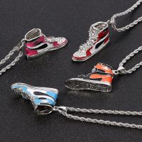 Mini Hip hop Sneaker Pendant Necklace Cool Collar Fashion Male Street Style Rapper Cute Necklace Christmas Gift For Friend