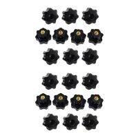 20PCS M6 Female Knob Screws M6 x 32mm Female Threaded Star Head Clamping Knob Grip Black