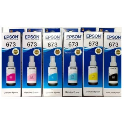 Epson T6731-T6736 หมึกแท้ 1 ชุด 6 สี 673  ใช้กับเอปสัน L800/L810/L805/L850/L1800 (Tank)