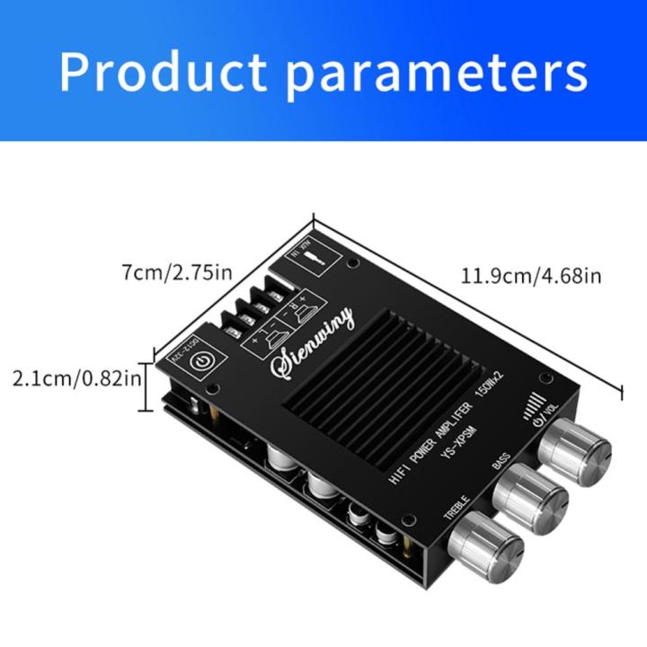 บอร์ดเครื่องขยายเสียง-ys-xpsm-150wx2เครื่องเสียง-tda7498e-เครื่องขยายเสียงเครื่องขยายเสียงสเตอริโอบอร์ดช่องคู่ปรับเบสย่านเสียงแหลมได้