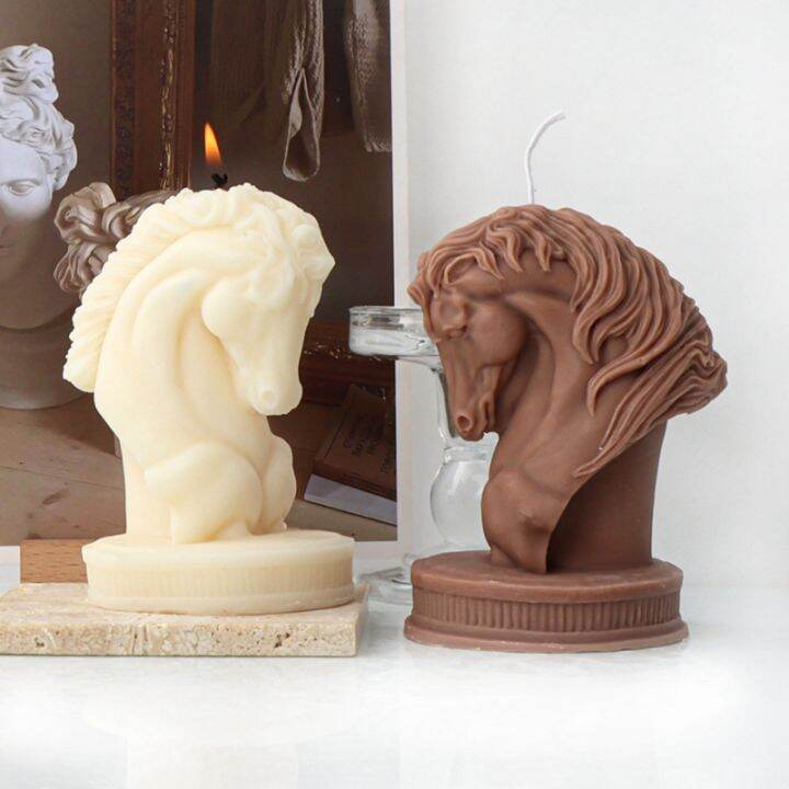 1-pcs-horse-head-statue-candle-silicone-mold-bust-riding-sculpture-art-figurine-candle-mold