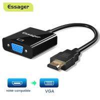 Essager สาย HDMI ที่เข้ากันได้กับสายไปยังตัวแปลงวีจีเอ1080P 3.5 Mm,ตัวแปลงแจ็ควิดีโอ Aux ออดิโอใช้ได้กับอุปกรณ์แบ่งจอ VGA แล็ปท็อป