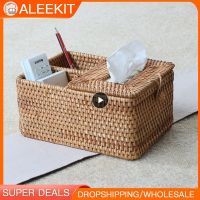 Dining Rattan Tissue Box Basket Theme Hotel Tissue Storage Holder Household Modern Paper Towel Dispenser Tube Organization Tools