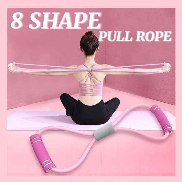 8 Shape Pull Rope Elastic Bands Yoga Chest Expander Pilates