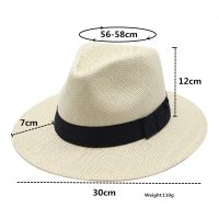 Summer Fedoras Panama Jazz Hat Sun Hats For Women Man Beach Straw Hat For Men UV Protection Cap Chapeau FemmeTH