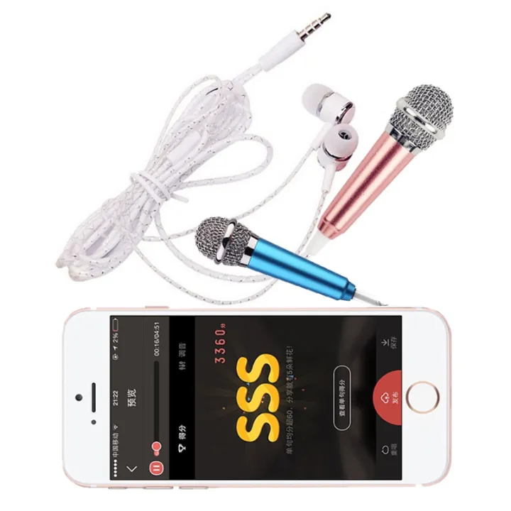 [Metal ksing artifact]ksing practice singing mini headsetmicrophone mobile phone singing