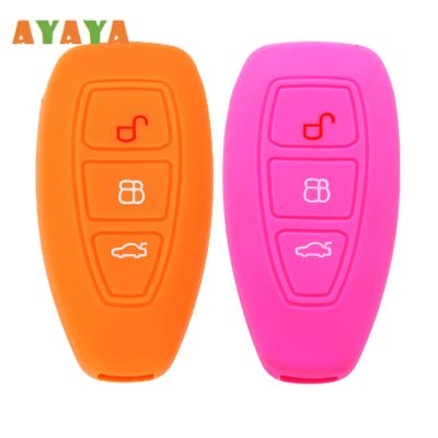 dfthrghd Silicone Car Smart Key Case Cover Fob For Ford Focus 3 MK3 Mondeo Fiesta Kuga Escape Ecosport 2013 2014 Shell Holder Accessories