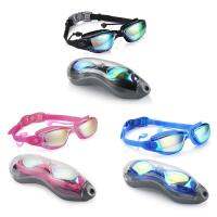 NEW Fashion Silicone Swimming Goggles Adult One-Piece Earplugs Electroplating Anti-Fog Swimming Glasses Swimming Goggles Glasses Goggles