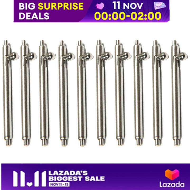 10Pcs Quick Release Spring Bars Stainless Steel Watch Band Strap Pin