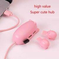 แหล่งรวม2.0 USB น่ารัก USB ฮับกับแม่หมูสีชมพูฝาปิดตกแต่งลูกหมู3ตัวของขวัญที่ยอดเยี่ยมสำหรับคนรักหมูของตกแต่งหมูน่ารัก