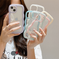 Korea Creative Funny Wavy Edge Transparent Phone Case For iPhone 14 13 12 11 Pro Max X XS XR Cute Camera Lens Protective Cover