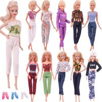 Barbies Doll Clothes 1Set New Fashion T-Shirt/Jacket Trousers Suitable For 11.8inch Doll Casual Clothing Free Shoe Girl Gift