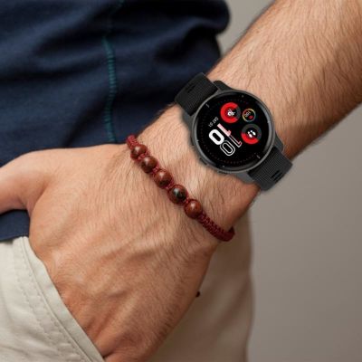 ▣ 20mm silikonowa opaska do zegarka Garmin Venu 2plus/Samsung Watch5 stalowa klamra lekka i oddychająca dla mężczyzn kobiet