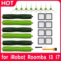 แปรงม้วนผมตัวกรอง Hepa สำหรับ Irobot Roomba I7ชุด I3 E6 E5เครื่องดูดฝุ่นหุ่นยนต์อุปกรณ์เสริมผ้าไม้ถูพื้นมีแปรงด้านข้างตัวกรอง Hepa