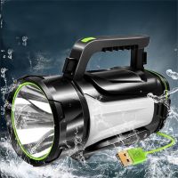 The Brightest Flashlight Chargeable Searchlight Handle Spotlight Ultra-Long Standby Torch Bulbs Green 10W Torch Light Powerful