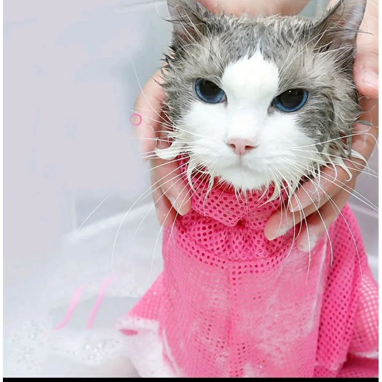 COD】 Cat net bag for bathing and grooming anti scratch