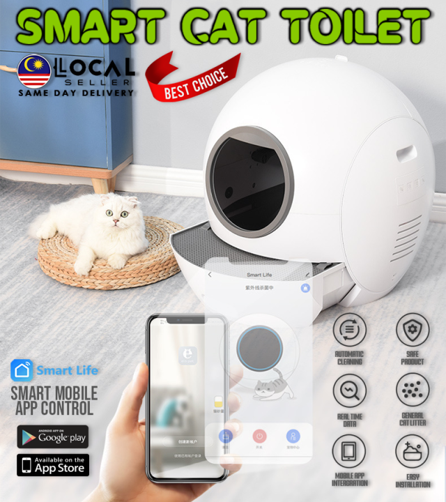 Smart ELS Pet Cat Toilet Fully Automatic Cat Litter Basin Pet Cat