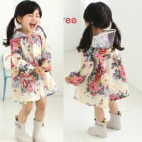 Kids Girl Coat Lovely Flowers Rain wear Baby Poncho Baby Waterproof Poncho Rain Coat Children Rainwear Baby Infant Rain Jacket