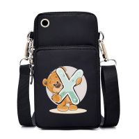 26 English Alphabet Bear Mobile Phone Bag Female Wallet Outdoor Sport Arm Shoulder Bag Cartoon Bear Pattern Women Handbags