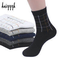 New Mens Cotton Socks Classic Grid Style High Quality Dress Sock M Breatheable Anti-Bacterial Compression Socks 5pairs lot