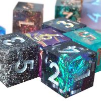 【LZ】 Mini Planeta Colorido D6 Dice DND Resina Artesanal 6 Lados Dice Com Bordas Afiadas Poliédrica Flor Dice Para RPG Jogo de Mesa Dice D   D