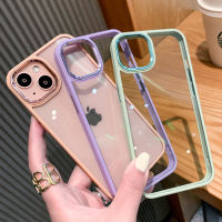 เคสเกราะกันกระแทกป้องกันกล้องโลหะสุดหรูสำหรับ iPhone 15 14 13 12 11 Pro Max Mini X XR XS 7 8 Plus เคสใส