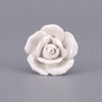 【LZ】✢♗✓  2pcs White Ceramic Rose Flower Cabinet Door Drawer Knob Cupboard Wardrobe Closet Dresser Handle Kitchen Furniture door Pulls