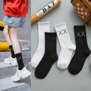 Women s street socks polyester cotton long tube socks wild breathable