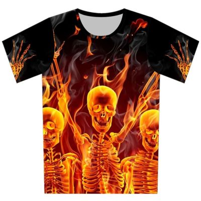 Joyonly 2019 Summer Boys/Girls Fire Tees Skull Body Hand Beautiful Girl Design Fashion T-shirt  Children 3d T shirt Kids Tops