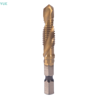 ?【Lowest price】YUE M3-M10 HEX Shank TITANIUM Plated hss สกรูมือเกลียว METRIC TAP Drill bits