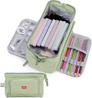 Kawaii Green Big Capacity Pencil Case Pouch Pen Bag Makeup Bag Student Stationery Organizer School Supplies Pencil Cases Boxes