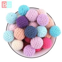 Bite Bites 20pcs 20/16 mm Wooden Crochet Bead Baby Teether Knit Beads Blank DIY Nursing Necklace Gifts ChildrenS Goods Bpa Free