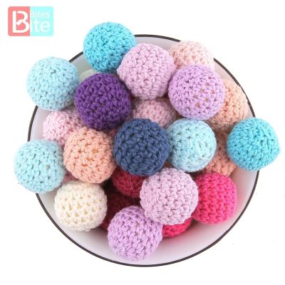 【DT】hot！ Bite Bites 20pcs 20/16 mm Crochet Bead Baby Teether Knit Beads Blank Nursing Necklace Gifts ChildrenS Goods Bpa