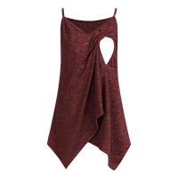 Summer comfortable sexy maternity dress V-neck irregular hem solid color camisole maternity dress plus size womens clothing