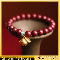 Natural Cinnabar Bracelet Purple Gold Sand Copper Bell Bracelet To Ward Off Evil Spirits and Attract Wealth Transfer Bracelet