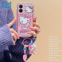 YiaMia เคสมือถือลาย Hello Kitty KURMI เคสโทรศัพท์ S1 V23 V23 Pro V25 V23E Y36 V25E V25 Pro V21 V20 Pro S1 Pro ลวดลายจี้การ์ตูนโปรเคสโทรศัพท์ความแม่นยำของกล้อง TPU แบบนิ่ม