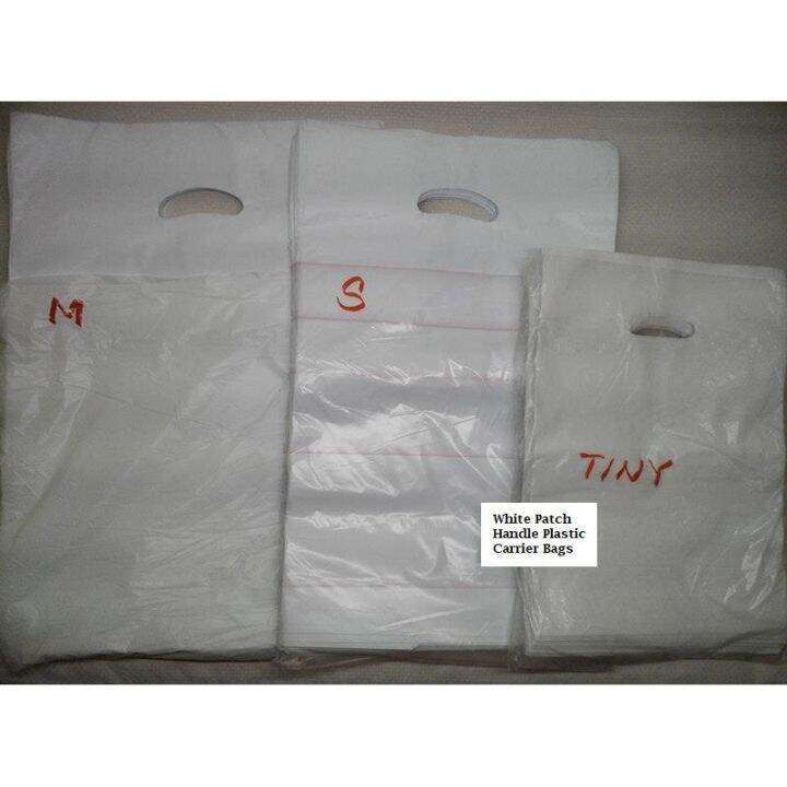 White Patch Handle Plastic Carrier Bags OP | Lazada PH