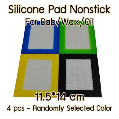 แพ็ค4! แผ่นซิลิโคน Silicone Pads Mat Nonstick Wax Oil Containers (14cm x 11.5cm)