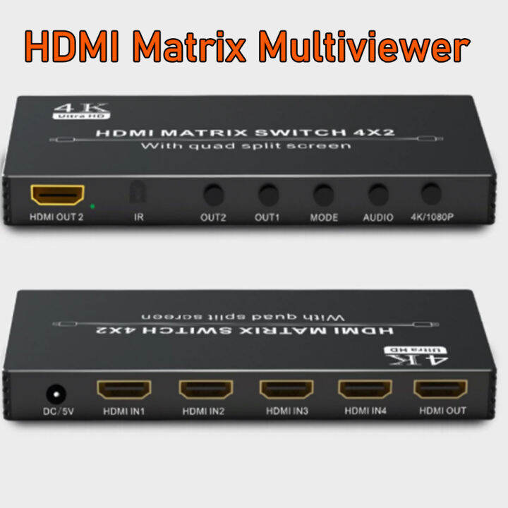 hdmi-matrix-พร้อม-multiviewer-4k-hdmi-quad-multi-viewer-matrix-4x2-hdmi-multiviewer-switch-4x1-quad-seamless-switcher-hdmi-multiviewer-พร้อม-dual-monitor-สำหรับ-ps5-xbox-ps4-apple-tv-pc-แล็ปท็อป